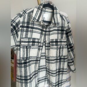 H&M Black and White Plaid Jacket